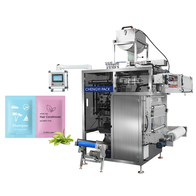M&aacute;quina envasadora de bolsitas de champ&uacute; de varios carriles